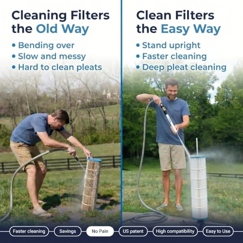 Cyclone Pool Filter Cleaner Deluxe | Spinning Stand, Mini Wand + Bag - size: 01. Deluxe