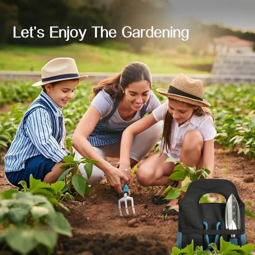 Housolution Gardening Tools Set, 8PCS Gardening Gifts for Women, Blue+Black - color: Blue+Black