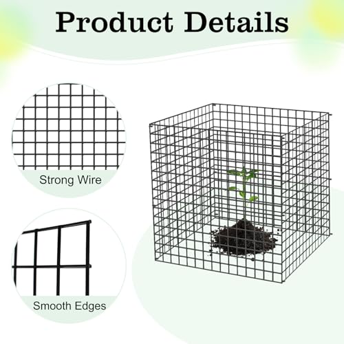 4 Packs Wire Plant Protectors,15.7" X 15.7" Wire Mesh Plant Protector cage,DIY Garden and Vegetable Protectors,Plant Cage to Protect Plants from Animals