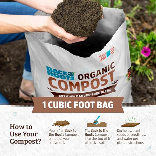 Back to the Roots 25.7qt (1 Cubic ft) Organic Premium Compost - size: 25.7 quart, style: Compost