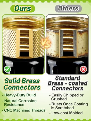 5ft Female to Female Short Garden Hose with Brass Fittings - size: 5ft