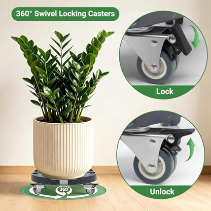 Nefish Trash can Dolly, 15-19 Inch Adjustable Trash Can Wheels, Heavy Duty Drum Dollies 440lbs Keg Dollys Garbage can Wheels, Multi Functional Plant Rollers with Wheels - color: Gray, size: 2IN（1pack）