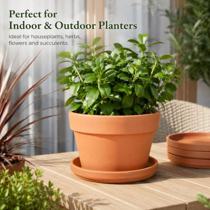 10 Inch Terracotta Round Plant Saucer, Natural Clay Drip Tray