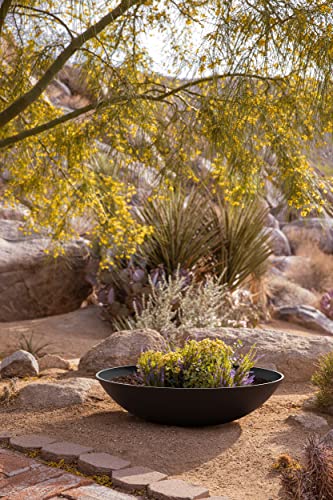 Veradek Mason Series Lane Bowl - Large Outdoor Bowl Planter - color: Black, size: 8"H x 32"DIA 2PK