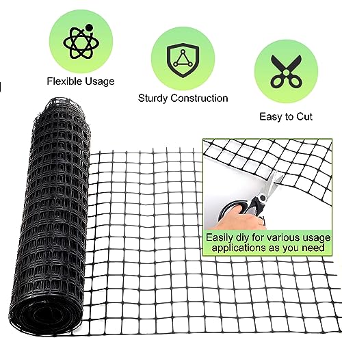 Windyun 2 Rolls 2'x100' Plastic Mesh Fence for Garden - size: 100 ft