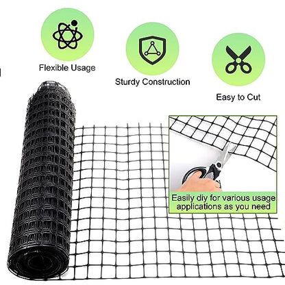 Windyun 2 Rolls 2'x100' Plastic Mesh Fence for Garden - size: 100 ft