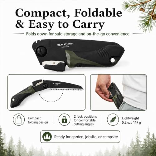 Saboten Japanese Folding Pruning Hand Saw, Made in Japan 5.1" (130mm), Resin-Resistant Fluorine Coated Blade, Sharp Pull-Cut Design for Bonsai, Florists, Garden & Tree Branches | forest Originals - size: 130mm (5.1")