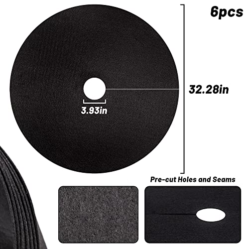 32.5 Inch Non-Woven Tree Mulch Ring 6 Pack, Weed Barrier Mat,Degradable Tree Mulch Used to inhibit Weed Growth and Landscape Weed Control Plant Root Protection - color: black-6 pack-32.5"