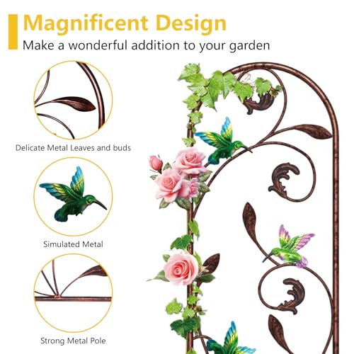 aboxoo 2-Pack Hummingbird Metal Garden Trellis for Climbing Plants - color: Hummingbird, size: 2pcs