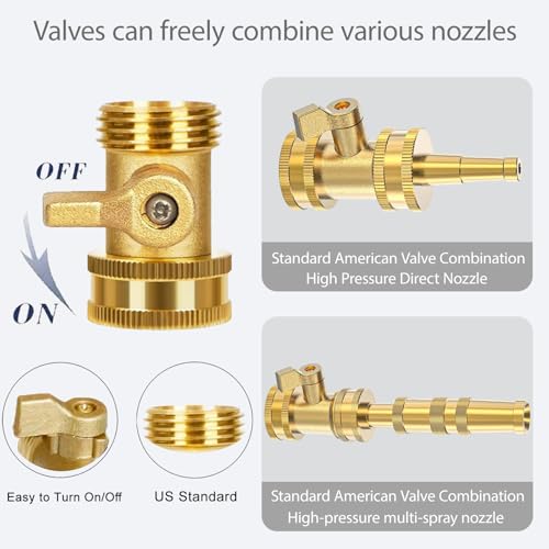 Heavy Duty Brass Hose Nozzle 3-Piece Set