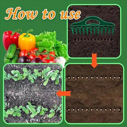 12-Hole Digger Seed Spreader,7 Piece Sowing Seeds Dispenser Set,Mini Seed Dispenser for Small Seeds, Handheld Seed Planter Tool Seed Dibber Multifunctional Spacer Gardening Tools