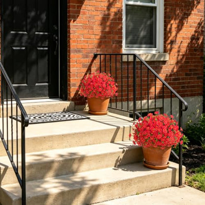 Hrobek Artificial Flowers for Outdoors Faux Petunias Plants UV Resistant - color: Red