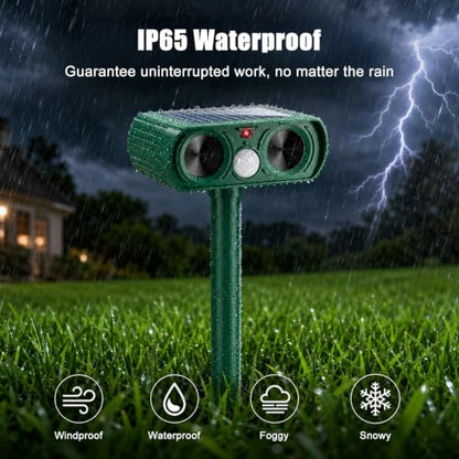 2026 Solar Ultrasonic Animal Repellent Outdoor with Motion Sensor, 4-Pack