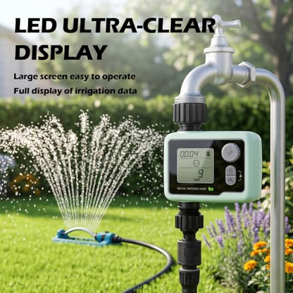 Outdoor Sprinkler Timer, Programmable Cycle and Manual Irrigation