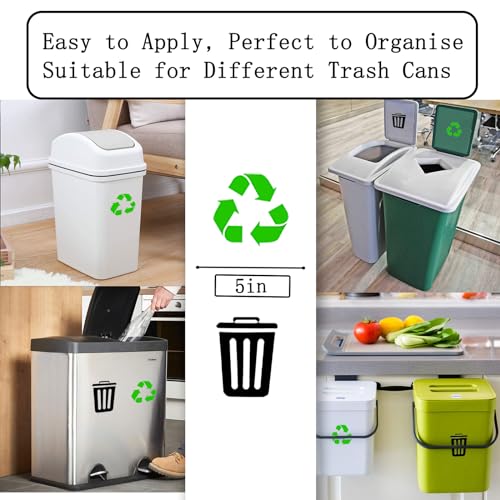 16 Pack Activated Carbon Filter with 2 Pack Recycle+Trash Sticker Fits EKO Trash Can with Built-in Compartment, Also Fits SIMPLI-Magic Garbage Bins, for Trash Can and Compost Bin - style: 16 Pack Filter & Recycle+Trash Sticker