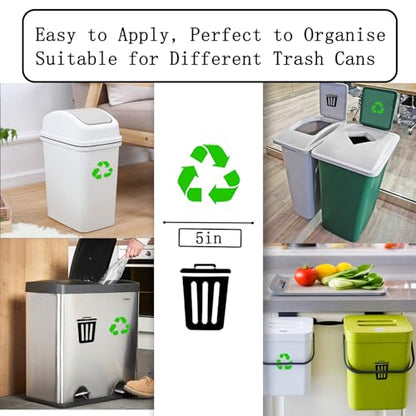 16 Pack Activated Carbon Filter with 2 Pack Recycle+Trash Sticker Fits EKO Trash Can with Built-in Compartment, Also Fits SIMPLI-Magic Garbage Bins, for Trash Can and Compost Bin - style: 16 Pack Filter & Recycle+Trash Sticker