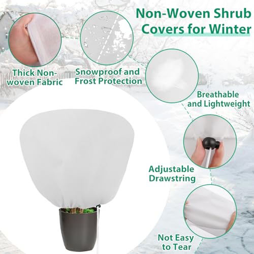 4 Pack Shrub Plant Covers Freeze Protection for Winter, 23.6"X39.4", White - size: 4PCS-23.6" X 39.4"-White