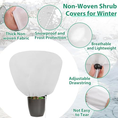 4 Pack Shrub Plant Covers Freeze Protection for Winter, 39.4"X39.4", White - size: 4PCS-39.4" X 39.4"-White