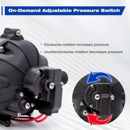 12 Volt Sprayer Pump, Soft Wash Pump, 5.5GPM, 60PSI 10 Amps - size: 5.5GPM