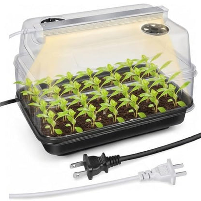 Seed Starter Tray with Grow Light and Heated Base for Faster Germination