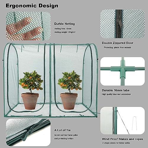 Poray Large Tunnel 8.2'x4' Plant Netting Cover, 6FT Tall Crop Cage Tomato Netting,Pest Guard Cover for Vegetables &Fruits,Durable Gardening Net for Plant and Animal - style: 98*49*72 inches Tunnel Net