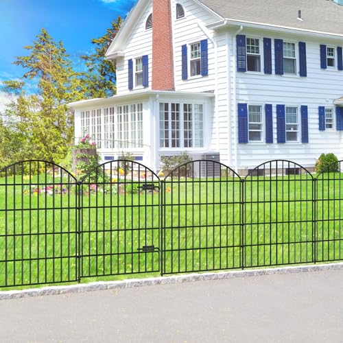 Metal Garden Fence with Gate 36 in x 11.7 ft, Dog Fence Outdoor for Yard - size: 36"Hx11.7ft (Gate+4Panels)
