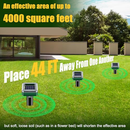 2026 Upgraded Solar Ultrasonic Mole & Snake & Skunk & Rabbit Repeller