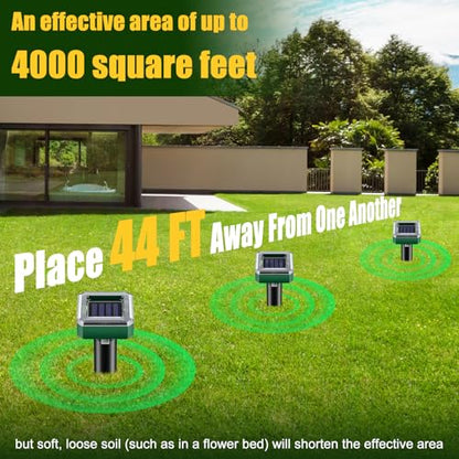 2026 Upgraded Solar Ultrasonic Mole & Snake & Skunk & Rabbit Repeller