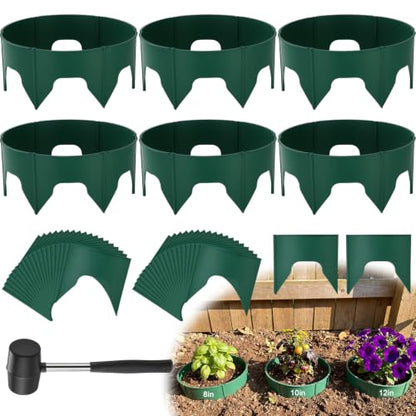 Ripeng 30 Pcs Plant Grow Rings 12 Inch, 6 Adjustable with Stakes Mallet - size: 12 Inch