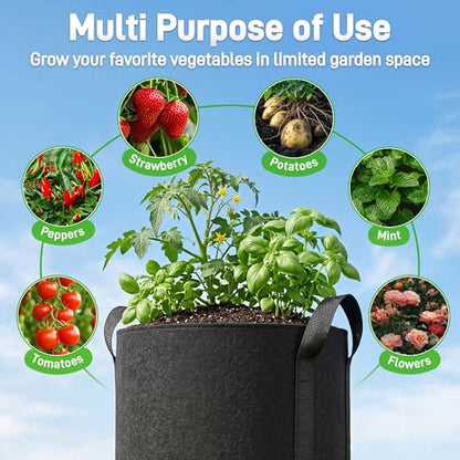 Mulctun 20 Gallon Potato Grow Bags, Grow Bags with Harvest & Visible Windows,Potato Bags for Growing Potatoes with Sturdy Handles,Potato Growing Containers for Growing Potatoes Vegetables - size: 1 Pack