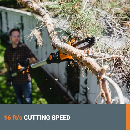 WORX Cordless Pole Saw, 20V 8" Chainsaw, WG349.9 - style: Battery + Charger Not Included