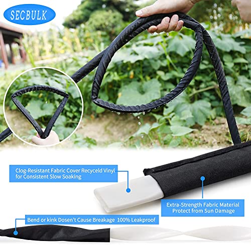 Secbulk 2026 Flat Soaker Hose 50 ft for Garden, 50' Linkable Drip Hose Diy Garden Irrigation System Saving 80% Water, Dual-layer Leak-free Design Water Hose with Holes - size: 50ft