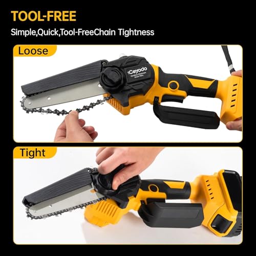 6 Inch Mini Chainsaw Brushless Tree Trimmer Compatible with DEW 20V Extension Pole, Tree Saw for Trimming Pruning (Tool Only) - size: With Extension Dewalt Pole