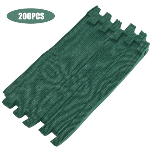200Pcs Green Nylon Adjustable Plant Ties & Cable Straps