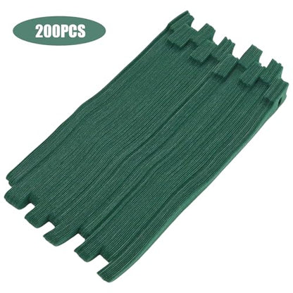 200Pcs Green Nylon Adjustable Plant Ties & Cable Straps