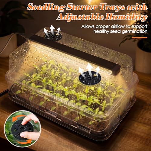 Seed Starter Tray with Grow Light and Heated Base for Faster Germination
