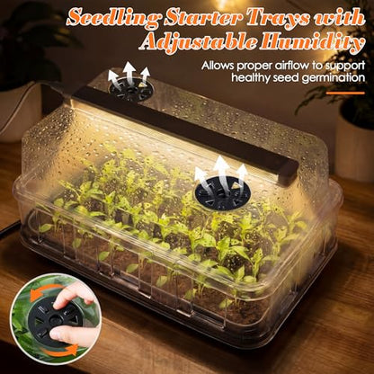 Seed Starter Tray with Grow Light and Heated Base for Faster Germination