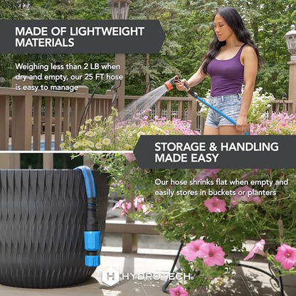 HydroTech FLATJACKET Lightweight Garden Hose 5/8 in x 25 ft, Blue - size: 25 Feet