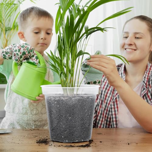 GREANER Clear Plastic Plant Pots, Orchid Pots with Holes and 20 Pcs Plant Labels, 5/6/7/8/9/10 Inch(Pack of 15) - color: 15pcs/Clear, size: 5/6/7/8/9/10inch