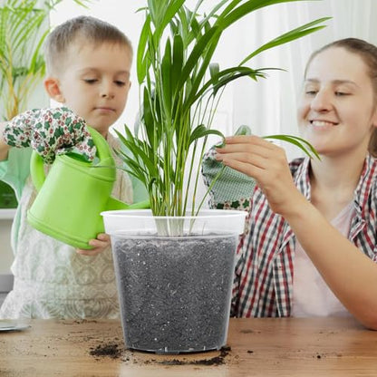 GREANER Clear Plastic Plant Pots, Orchid Pots with Holes and 20 Pcs Plant Labels, 5/6/7/8/9/10 Inch(Pack of 15) - color: 15pcs/Clear, size: 5/6/7/8/9/10inch