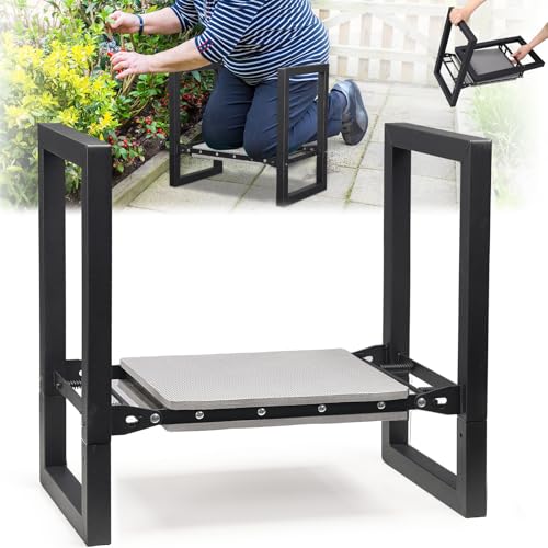 Garden Kneeler and Seat - Heavy Duty Folding Garden Stool with Handles, Stable Kneeling Device Bench Chair Gardening Tools Gifts for Women Men Seniors Gardeners Outdoor Weeding Planting - size: 12.6"
