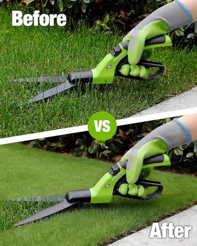 WORKPRO Grass Shears Handheld, Grass Clippers with 360 Degree Swivel Blades