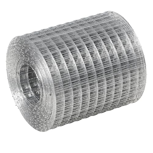 Hardware Cloth Metal Wire Mesh Roll 4in X 20ft Chicken Wire Fence Hot Dipped Galvanized Welded Wire Fencing Fine Mesh for Handicraft Making Animal Barrier and Garden