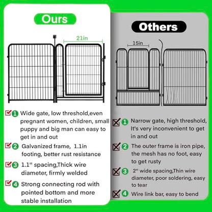 GETLAY 48in(H) Tall Garden Fencing No Door, 12 Panels 26.7 Ft(L) Total Metal Barrier, Dog Fence Outdoor for Yard, Fences for Garden Beds, Fencing Border - size: 48''(H)-12panels-26.7ft(L) no door