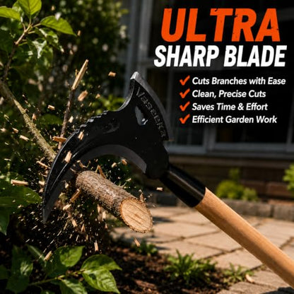 2-in-1 Heavy-Duty Gardening Sickle - color: Natural Wood Color
