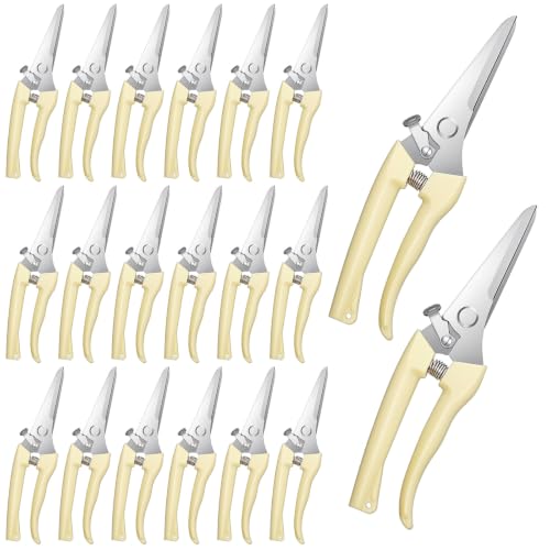 20 Pcs Pruning Shears Floral Shears Heavy Duty Garden Scissors Beige