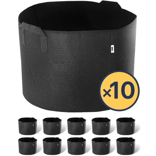CZ Grain 10 Heavy Duty Nursery Grow Bags - Great for Growing Trees, Bushes, Vegetable Plants or Flowers - Indoor or Outdoor Grow Containers 5,10, or 20 Gallon (5 Gallon) - color: 5 Gallon