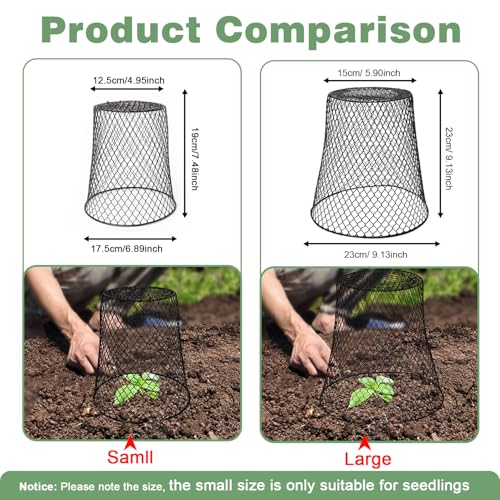 20 Pcs 6.8"×7.4" (Multiple Sizes/Quantities Available) Seedling Plant Protectors from Animals, Chicken Wire Plant Cage Garden Cloche to Protect Plants Vegetables from Rabbits Squirrels Chicken ﻿ - size: 6.8"×7.4"