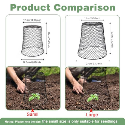 10 Pcs 6.8"×7.4" (Multiple Sizes/Quantities Available) Seedling Plant Protectors from Animals, Chicken Wire Plant Cage Garden Cloche to Protect Plants Vegetables from Rabbits Squirrels Chicken - size: 6.8"×7.4"