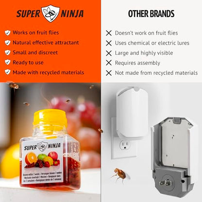 Super Ninja Fruit Fly Traps for Indoors, 2-Pack Fruit Fly Catcher - size: 2 Traps